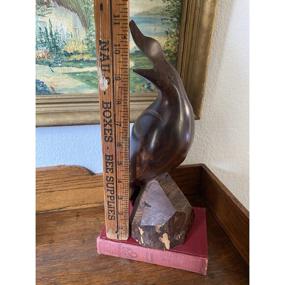 Vintage Midcentury Ironwood Quail Folk Art Carved Wooden Figure 11” MCM - Picture 7 of 8